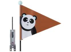 PexKids Barn Sykkelflagg Panda - Brun