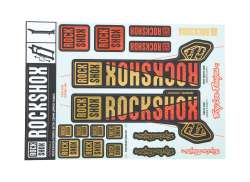 Rockshox Klistremerkesett Troy Lee Design &Oslash;35mm - Gull/Oransje