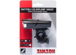 Simson Ameze Frontlys LED Batterier - Svart